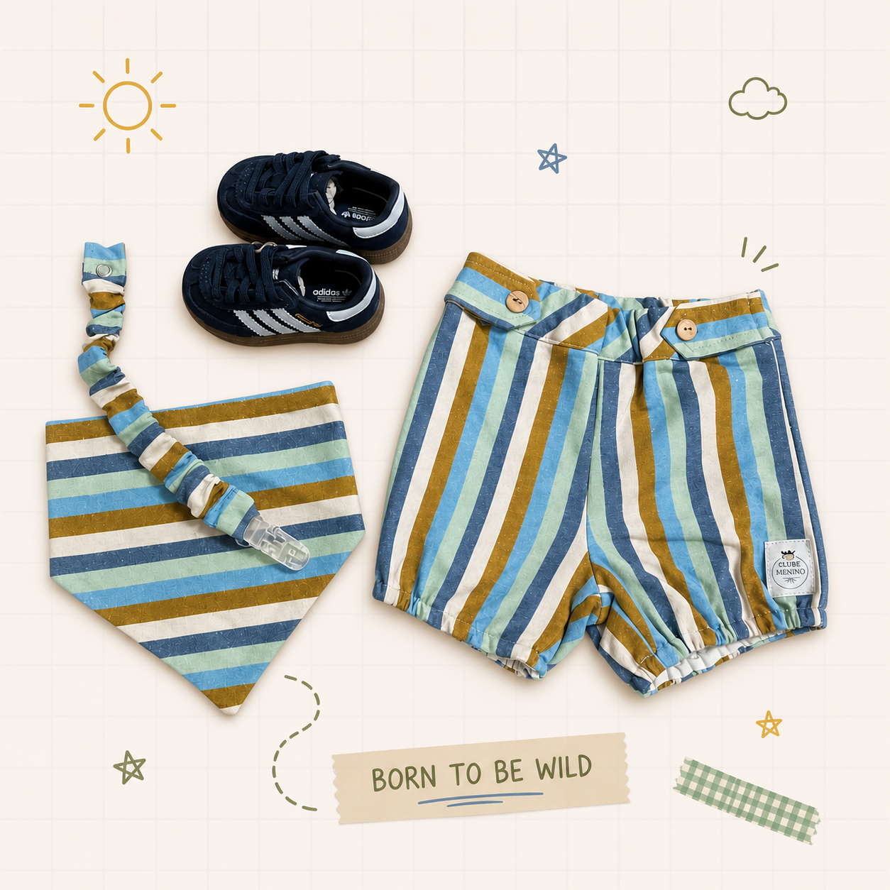 Tapa Fraldas Blue Stripe
