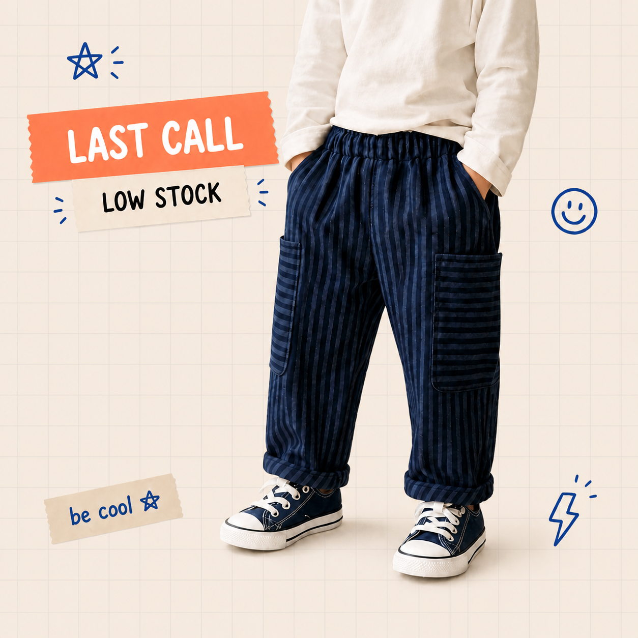 Calça Navy Stripe