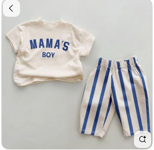 T-shirt Mama boy Azul