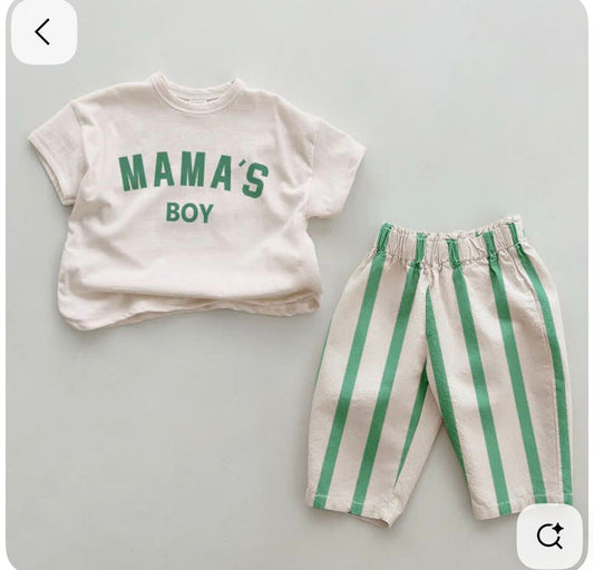 T-shirt Mama boy Verde
